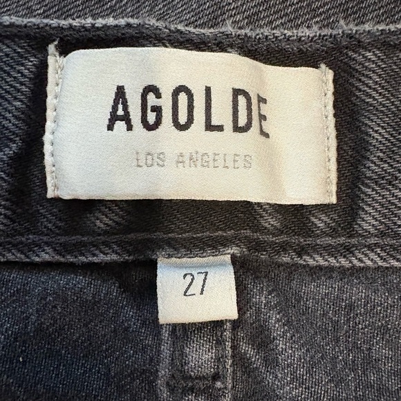 Agolde Tapered Baggy Jean in Washed Black High Rise Button Fly 80s Inspo Size 27 - Picture 9 of 13